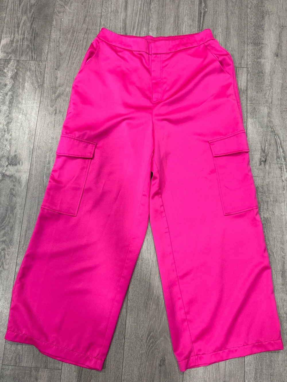 Haute Monde Hot Pink Wide-Leg Cargo Pants